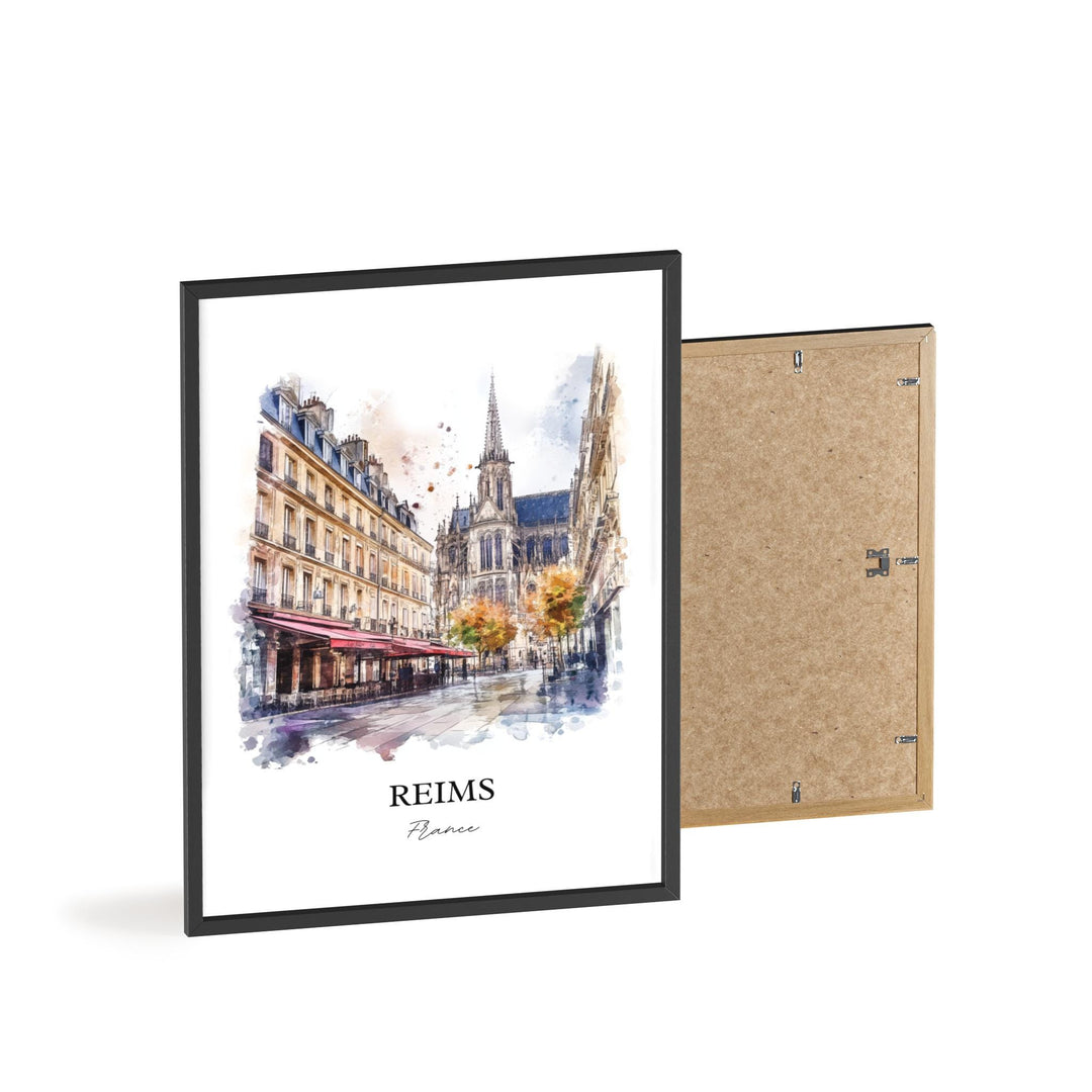 Reims France Wall Art, Grand Est Region Print, France Watercolor Art, Reims France Gift, Travel Print, Travel Poster, Housewarming Gift