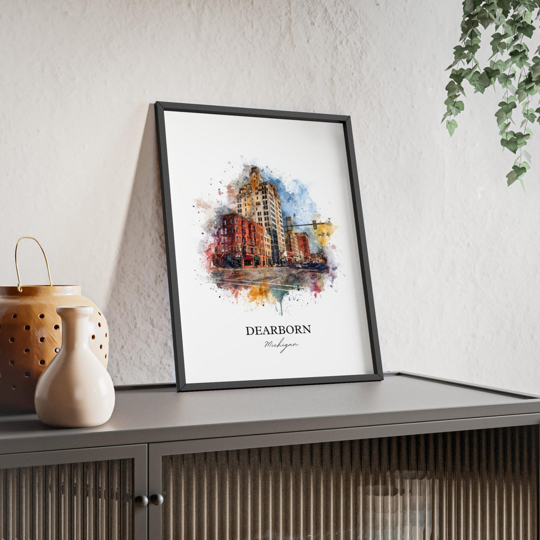 Dearborn, Michigan – Watercolor Art Print