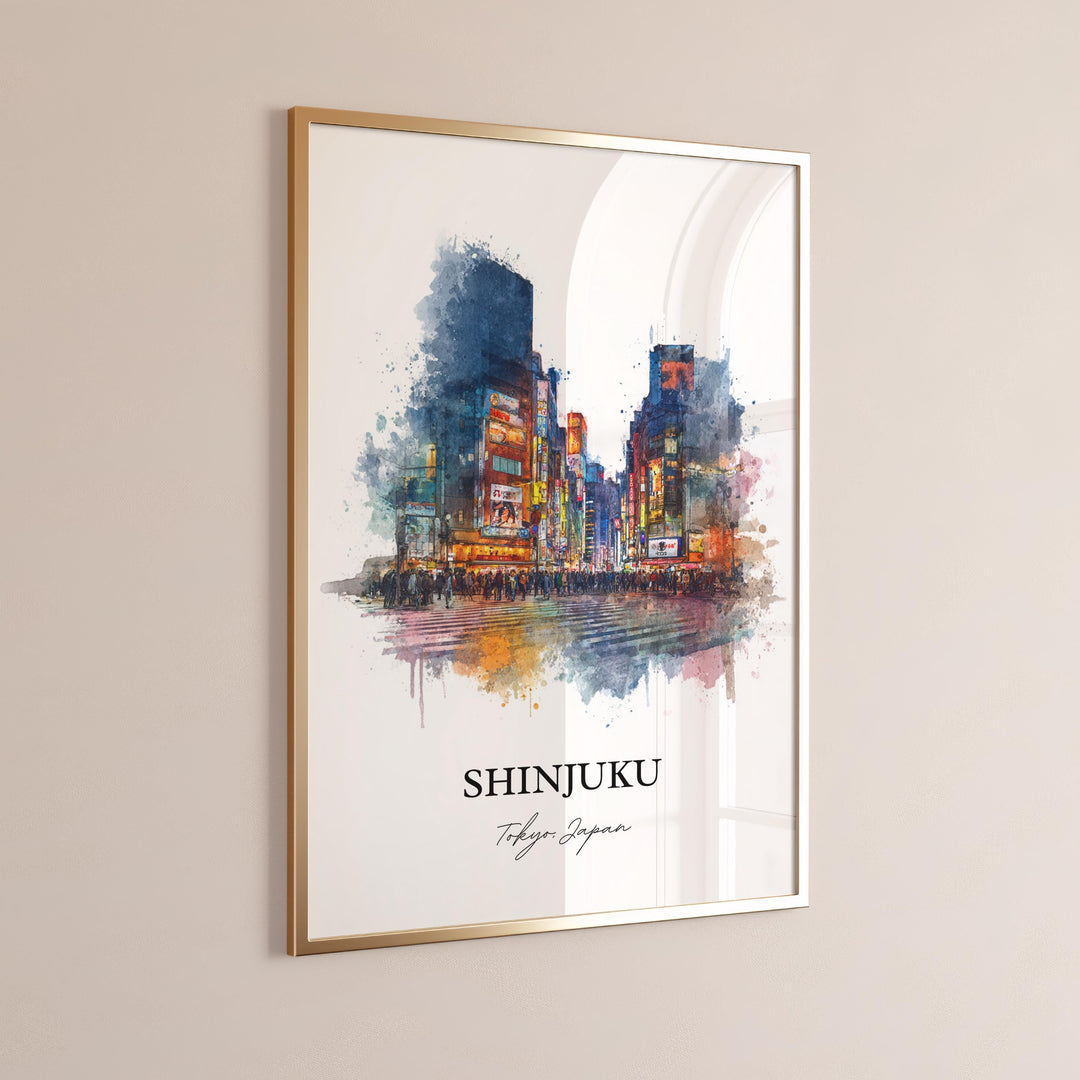 Shinjuku Wall Art, Shinjuku Print, Shinjuku Japan Watercolor Art, Shinjuku Japan Gift, Japan Travel Print, Travel Poster, Housewarming Gift