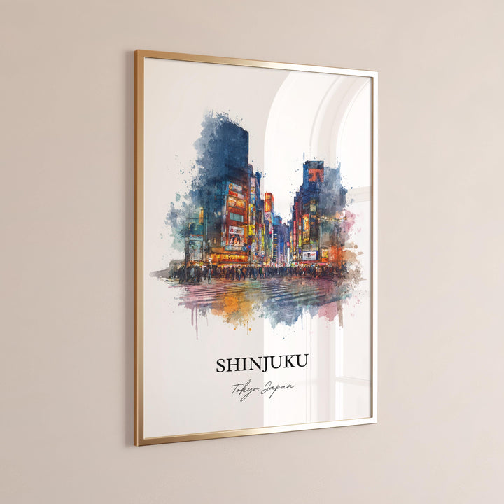 Shinjuku Wall Art, Shinjuku Print, Shinjuku Japan Watercolor Art, Shinjuku Japan Gift, Japan Travel Print, Travel Poster, Housewarming Gift