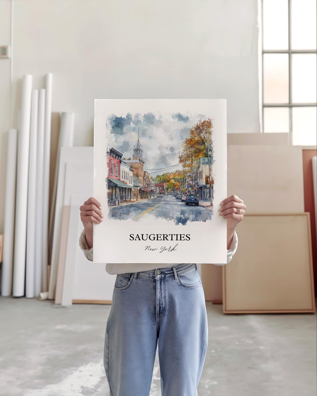 Saugerties NY Wall Art, Ulster County Print, Catskills NY Artwork, Saugerties New York Gift, Travel Print, Travel Poster, Housewarming Gift