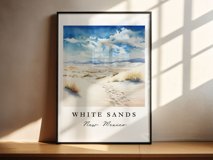 White Sands NM wall art - New Mexico, White Sands print, White Sands Park gift, Birthday present, Custom Text, Perfect Gift, Las Cruces NM