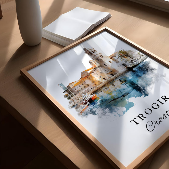 Trogir Croatia wall art - Croatia, Trogir poster, Trogir Wedding gift, Trogir Croatia Birthday present, Custom Text, Personalised Gift