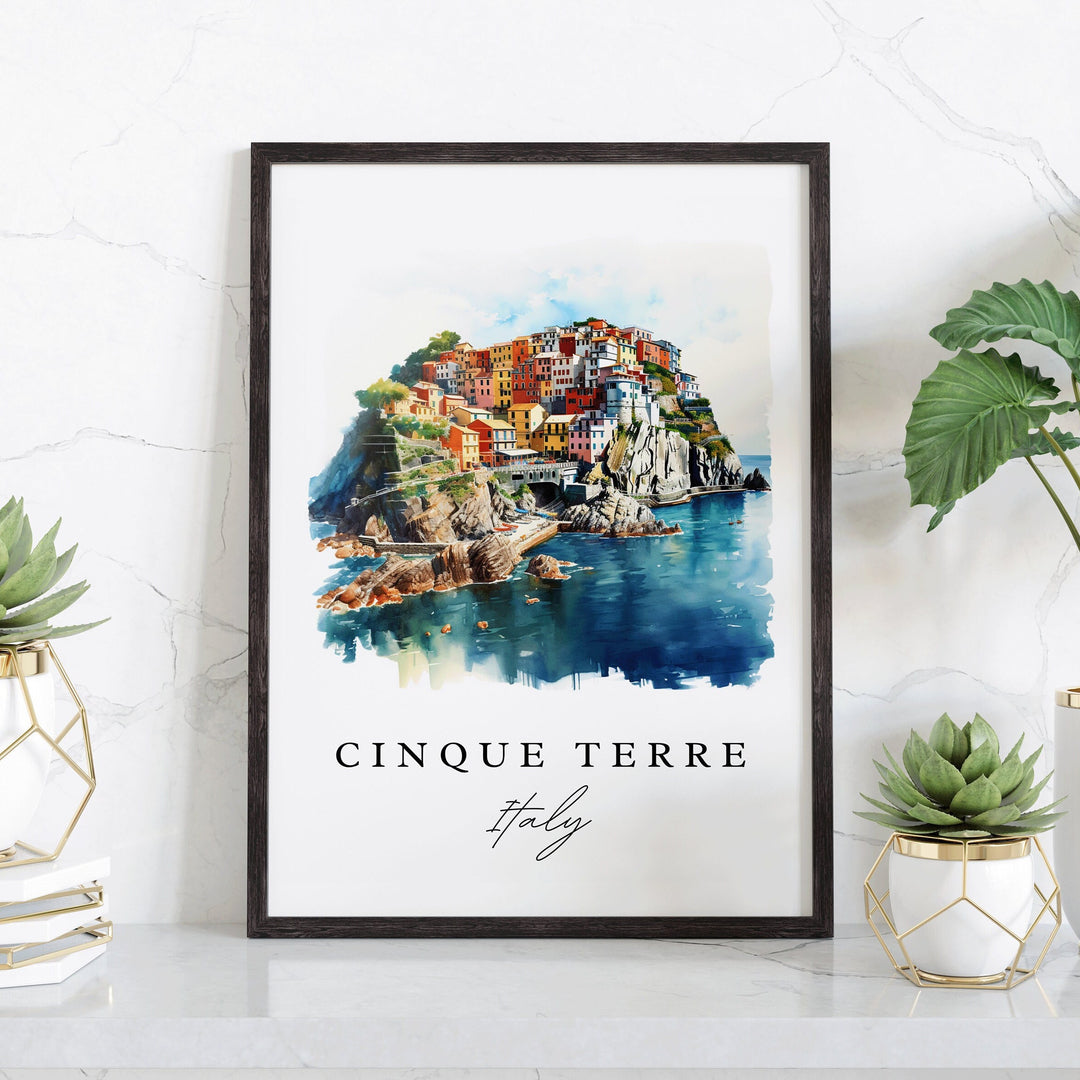 Cinque Terre Italy wall art - Italy, Cinque Terre poster print, Cinque Terre Wedding gift, Birthday present, Custom Text, Perfect Gift