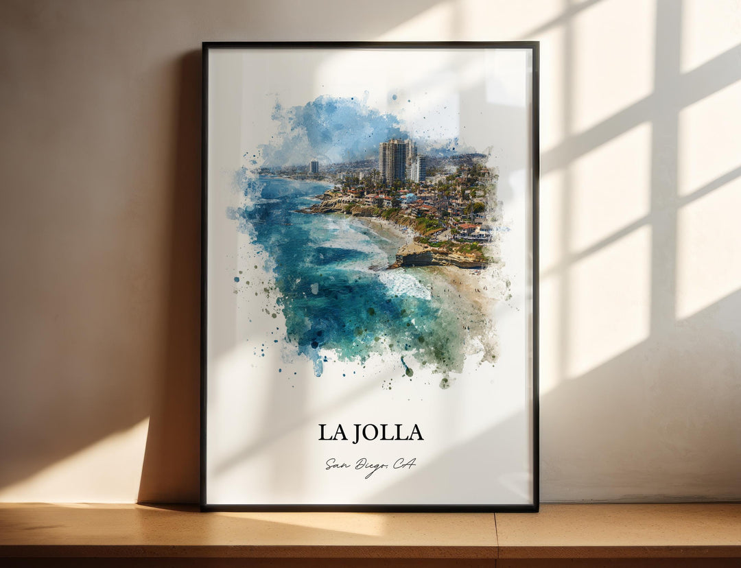 La Jolla, California – Watercolor Art Print