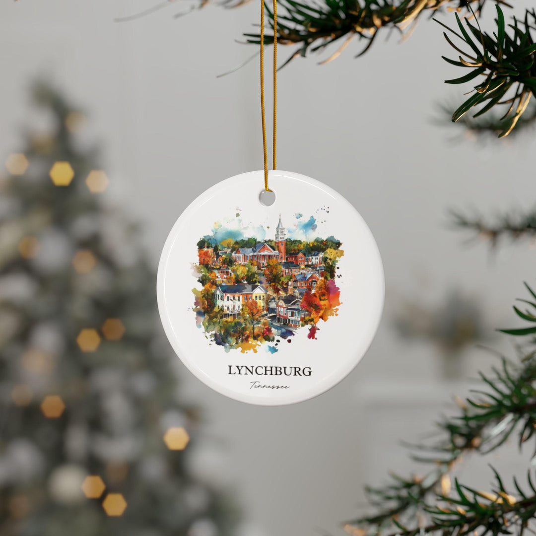 Lynchburg TN Ornament: Unique Lynchburg Souvenir, Lynchburg Tennessee Xmas Decor, and Authentic Lynchburg Gift