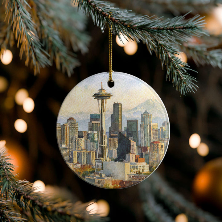 Seattle WA Ornament: Unique Seattle Souvenir, Seattle Xmas Decor, and Authentic Seattle Skyline Gift