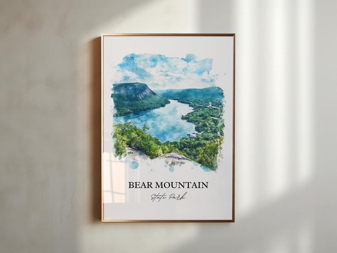 Bear Mountain NY Art, Stony Point NY Print, Hudson Valley Watercolor, Hudson Highlands Gift, Travel Print, Travel Poster, Housewarming Gift