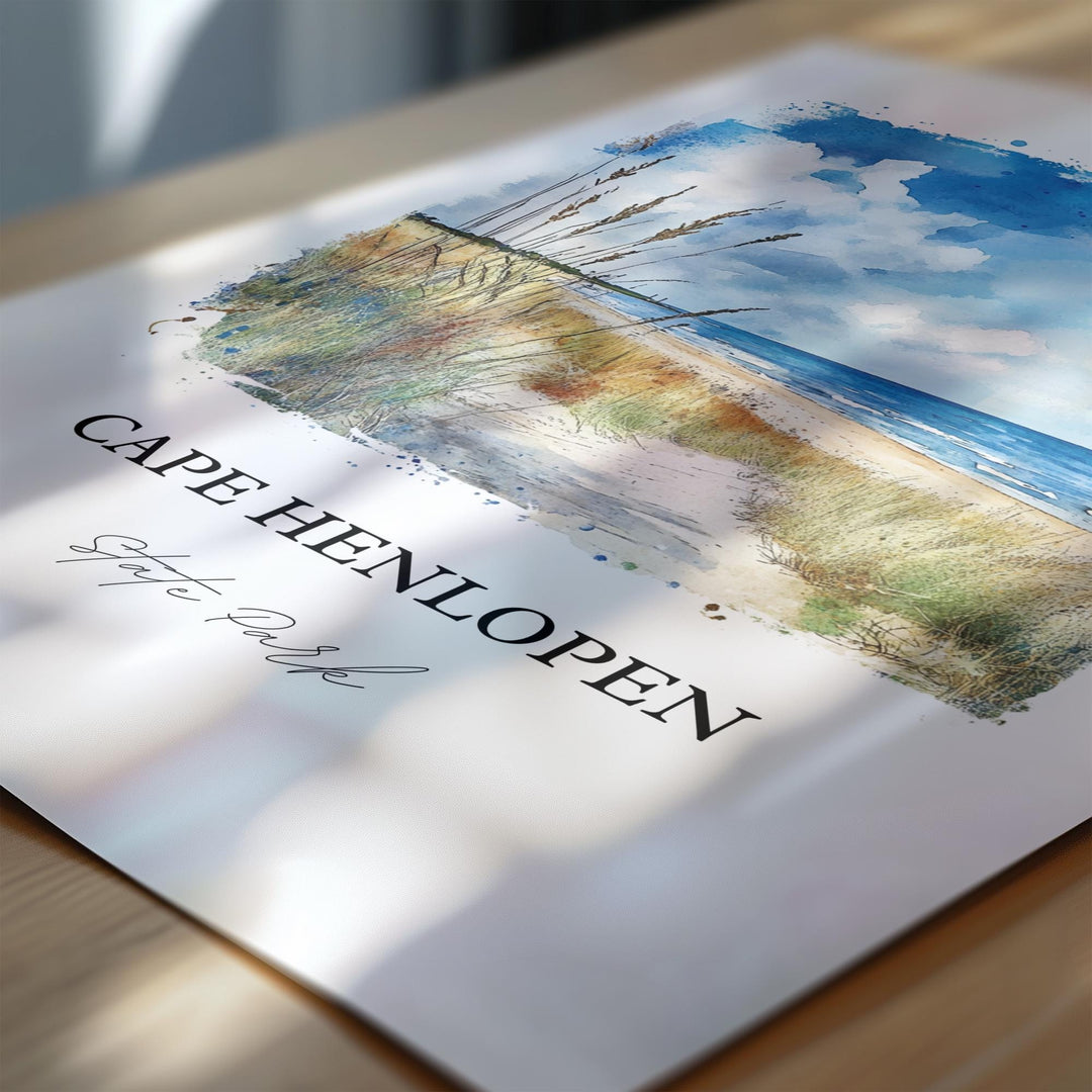 Cape Henlopen Wall Art, Lewes DE Print, Sussex County DE Watercolor Art, Cape Henlopen Gift, Travel Print, Travel Poster, Housewarming Gift