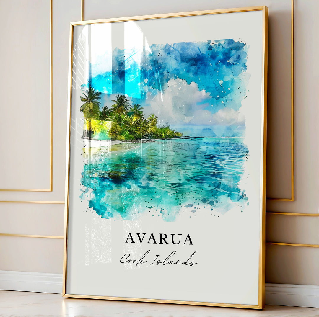 Avarua Wall Art, Avarua Print, Cook Islands Watercolor, Avarua Cook Islands Gift, Travel Poster, Housewarming Gift