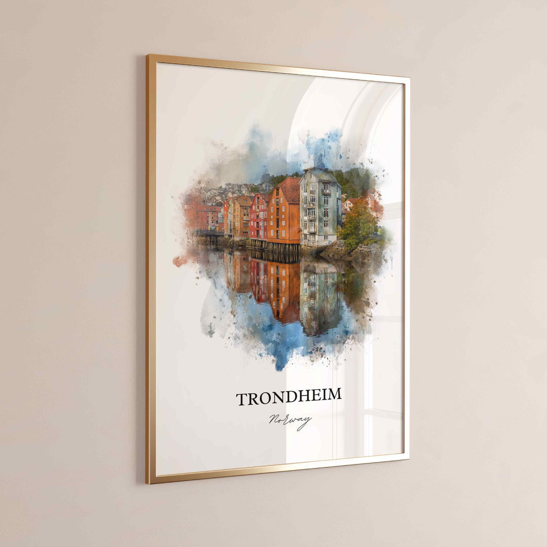 Trondheim, Norway – Watercolor Art Print