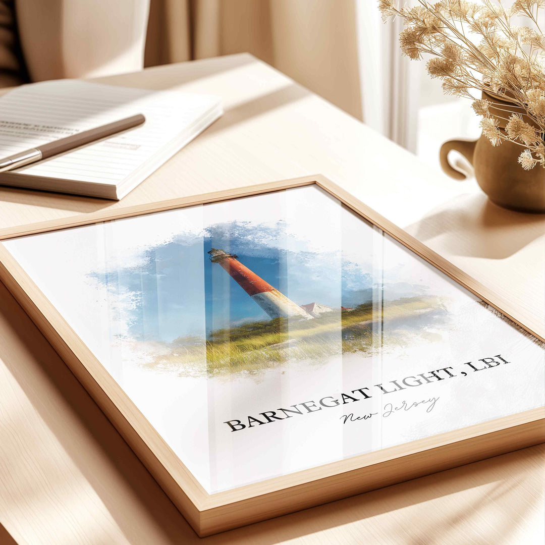Barnegat Light, New Jersey – Watercolor Art Print