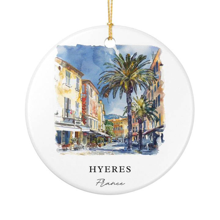 Hyeres France Ornament: Unique Hyeres France Souvenir, France Xmas Decor, and Authentic Hyeres France Gift