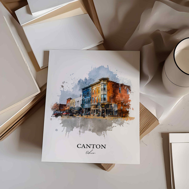 Canton, Ohio – Watercolor Art Print