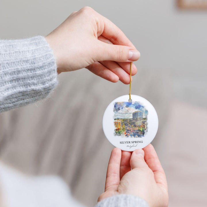 Silver Spring MD Ornament: Unique Silver Spring Souvenir, Silver Spring Maryland Xmas Decor, and Authentic Maryland Gift