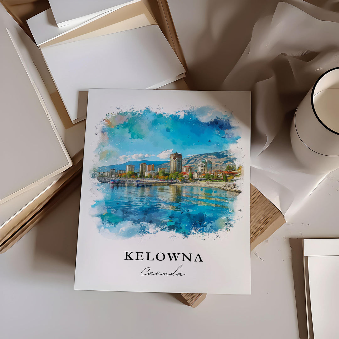 Kelowna Canada wall art - Canada, Kelowna print, Kelowna Wedding gift, Kelowna Birthday present, Custom Text, Perfect Gift