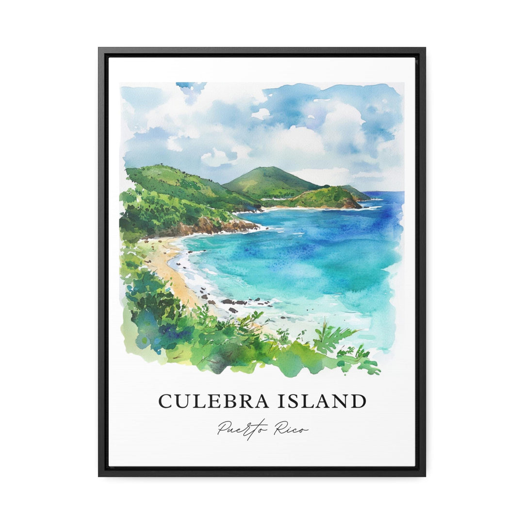 Culebra Island Art, Culebra Island Print, Culebra Island PR Watercolor, Flamenco Beach Gift,