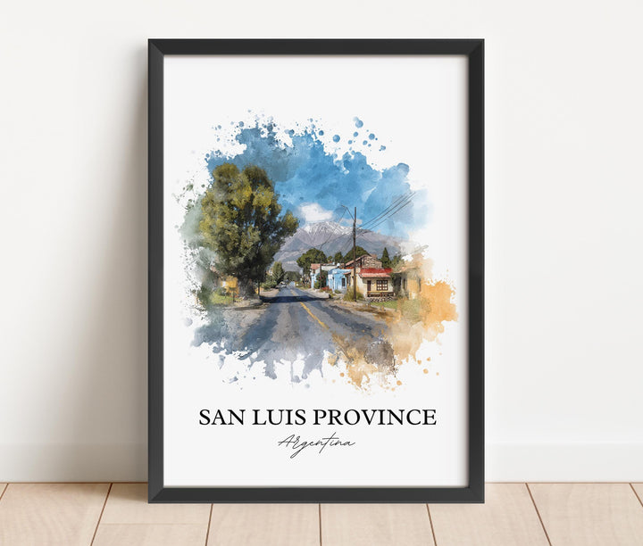 San Luis Province Wall Art, Argentina Print, Argentina Watercolor, San Luis Province Gift, Travel Print, Travel Poster, Housewarming Gift