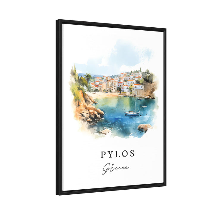 Pylos Greece Wall Art, Pylos Print, Pylos Watercolor Art, Pylos Greece Gift,