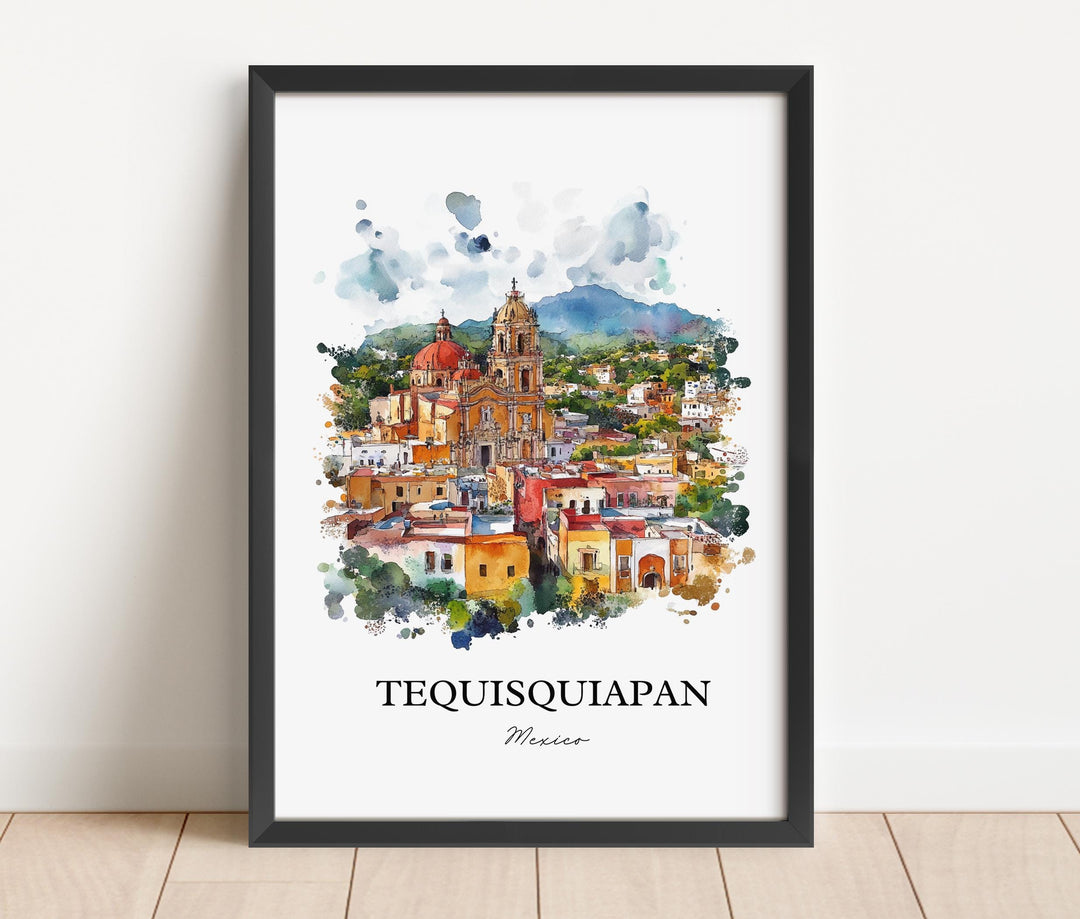 Tequisquiapan Wall Art, Querétaro Print, Mexico Watercolor Art, Tequisquiapan Gift, Travel Print, Travel Poster, Housewarming Gift