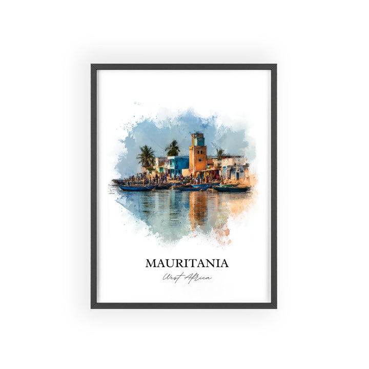 Mauritania Wall Art, Mauritania Print, Africa Watercolor Art, Mauritania Gift, Travel Print, Travel Poster, Housewarming Gift