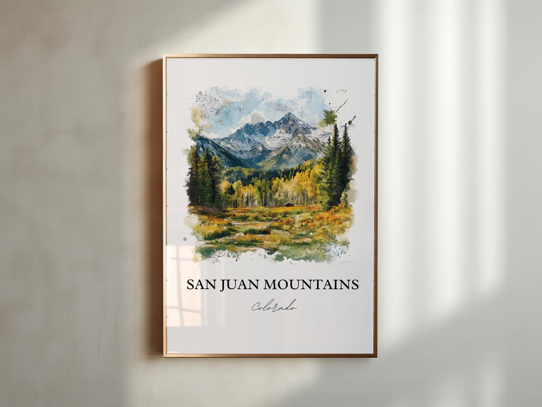 San Juan Mountains Art, Crystal Peak Print, Colorado Watercolor Art, San Juan Mountains Gift, Travel Print, Travel Poster, Housewarming Gift