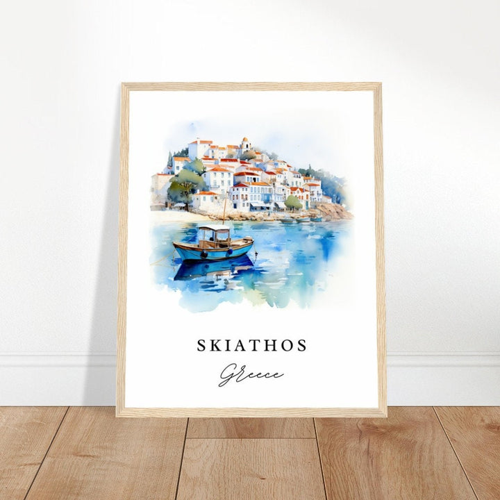 Skiathos Greece wall art - Greece, Skiathos poster, Skiathos Wedding gift, Birthday present, Custom Text, Personalised Gift