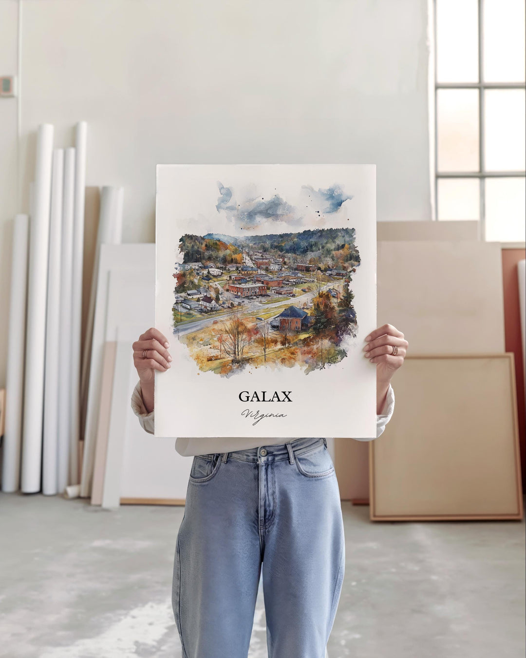 Galax VA Wall Art, Carroll County Print, Virginia Watercolor Art, Galax Virginia Gift, Travel Print, Travel Poster, Housewarming Gift