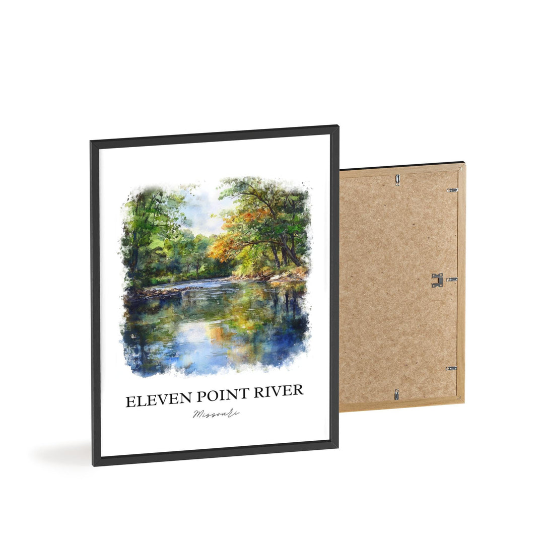 Eleven Point River Art, Ozarks Print, Ozarks Watercolor Art, Eleven Point River Gift, Travel Print, Travel Poster, Housewarming Gift