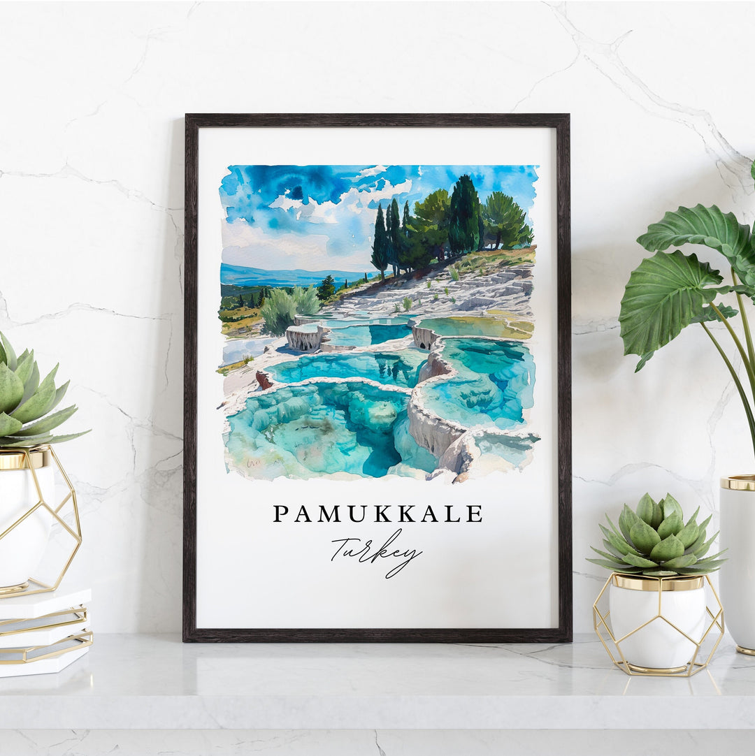 Pamukkale Turkey wall art - Turkey, Pamukkale print, Pamukkale Wedding gift, Birthday present, Custom Text, Perfect Gift