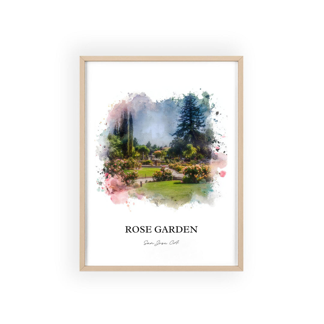 Rose Garden San Jose, CA – Watercolor Art Print