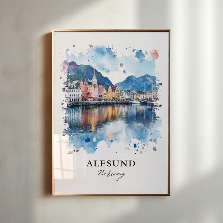 Alesund, Norway – Watercolor Art Print