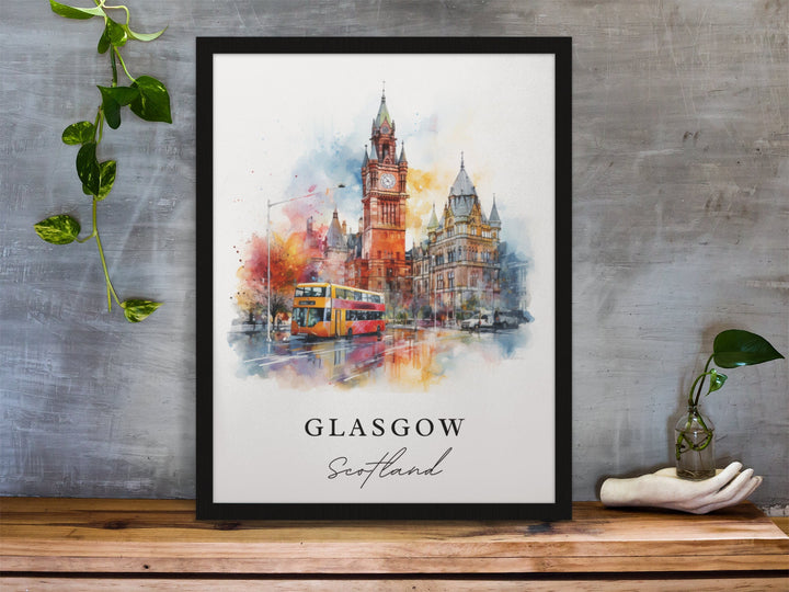 Glasgow Scotland wall art - Scotland, Glasgow poster, Glasgow Wedding gift, Birthday present, Custom Text, Personalized Gift