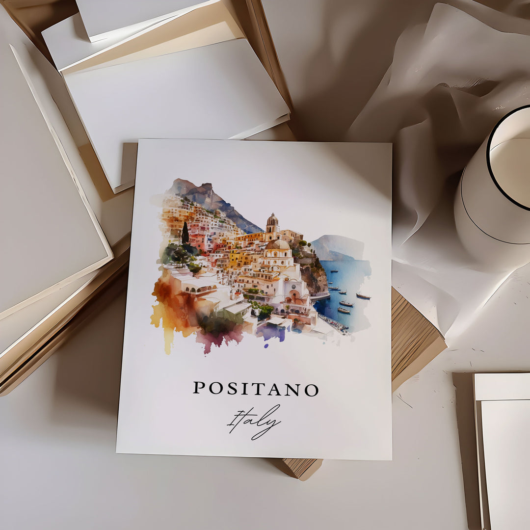 Positano Italy wall art - Italy, Positano poster, Positano Italia Wedding gift, Positano Birthday present, Custom Text, Personalized Gift