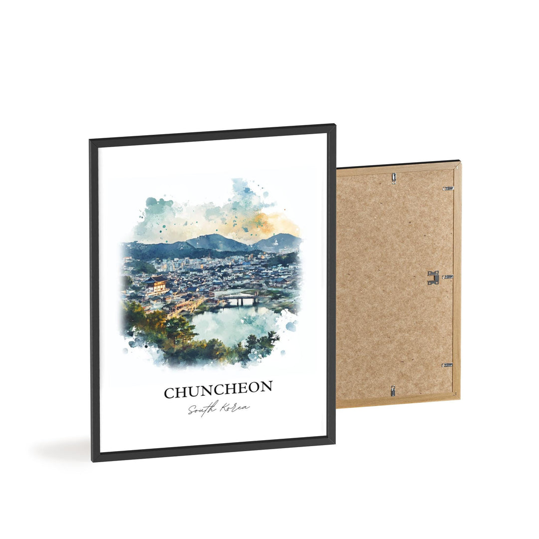 Chuncheon Wall Art, Gangwon Province Print, South Korea Watercolor Art, Chuncheon Gift, Travel Print, Travel Poster, Housewarming Gift