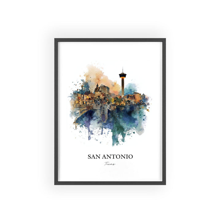 San Antonio, Texas – Watercolor Art Print