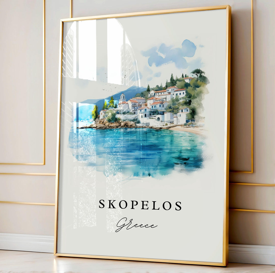 Skopelos Greece wall art - Greece, Skopelos poster print, Skopelos Wedding gift, Birthday present, Custom Text, Perfect Gift