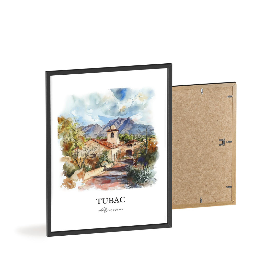 Tubac AZ Wall Art, Santa Cruz County AZ Print, Arizona Watercolor Art, Tubac Arizona Gift, Travel Print, Travel Poster, Housewarming Gift