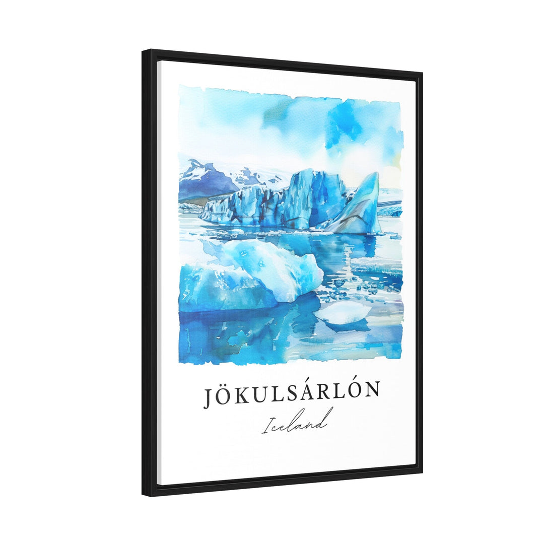 Jokulsarlon Wall Art, Iceland Print, Jokulsarlon Watercolor, Jokulsarlon Gift, Travel Poster, Housewarming Gift