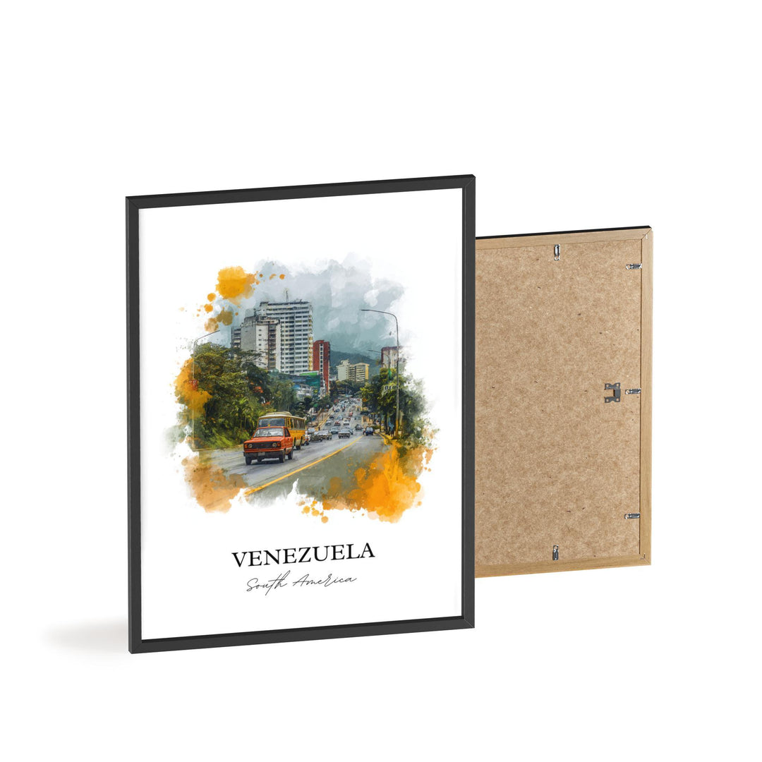 Venezuela Wall Art, Venezuela Print, Venezuela Watercolor Art, Venezuela Gift, Travel Print, Travel Poster, Housewarming Gift
