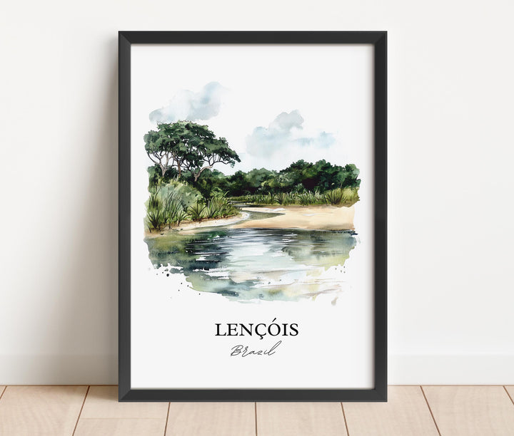Lencóis Wall Art, Bahia Brazil Print, Brazil Watercolor Art, Lencóis Brazil Gift, Travel Print, Travel Poster, Housewarming Gift