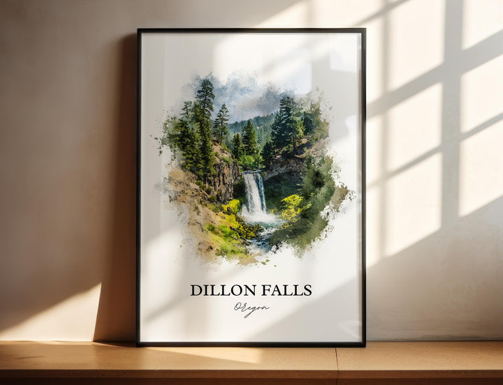 Dillon Falls Wall Art, Dillon Falls Print, Oregon Artwork, Deschutes National Forest Gift, Travel Print, Travel Poster, Housewarming Gift