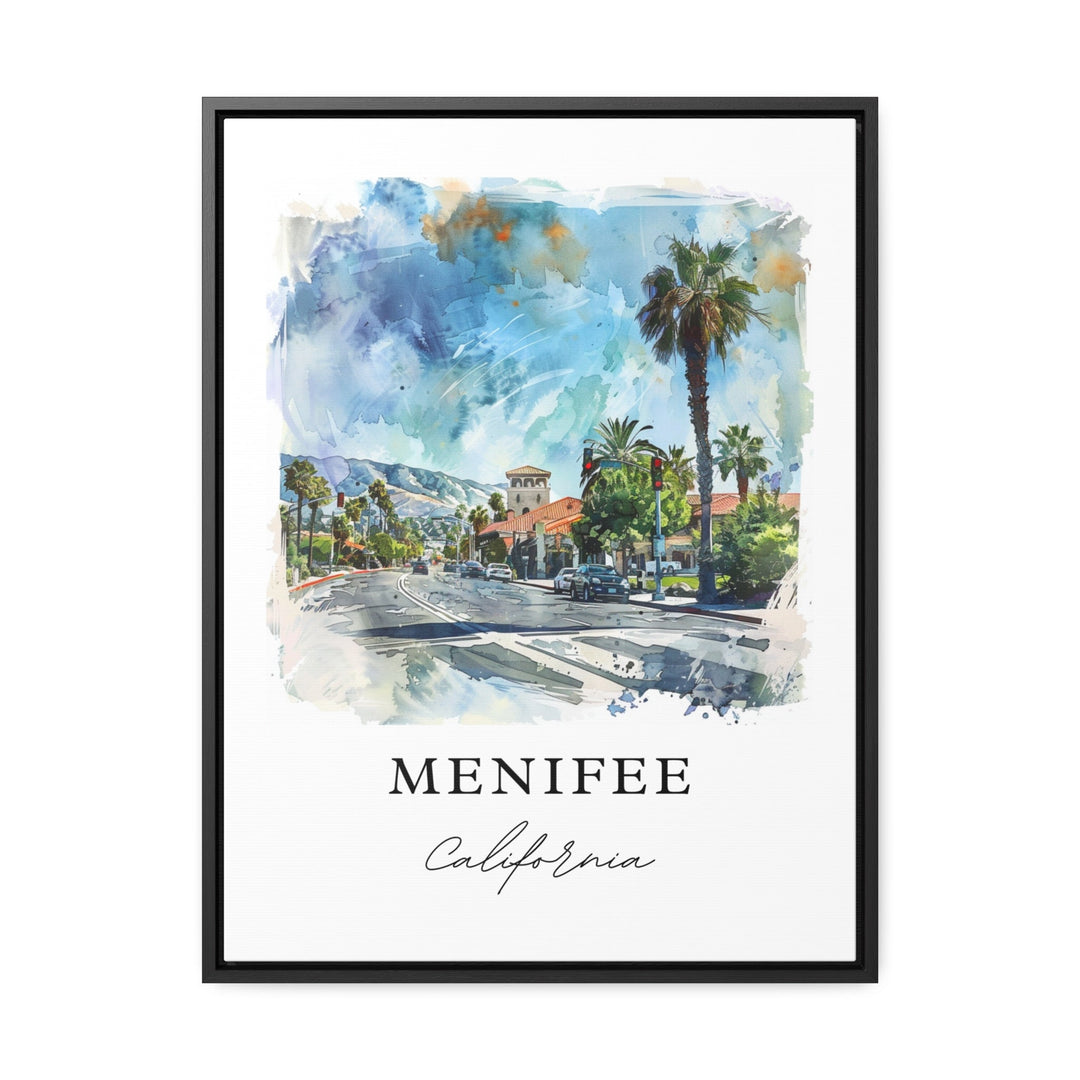 Menifee CA Wall Art, Menifee Print, Riverside County CA Watercolor Art, Menifee Gift,