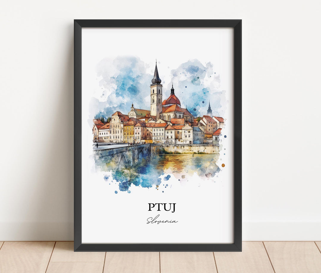 Ptuj Slovenia Wall Art, Styria Region Print, Slovenia Watercolor Art, Ptuj Gift, Travel Print, Travel Poster, Housewarming Gift
