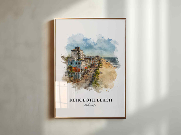 Rehoboth Beach, Delaware – Watercolor Art Print