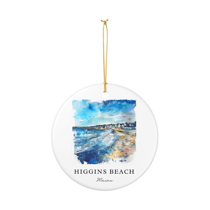 Higgins Beach Ornament: Unique Higgins Beach Souvenir, Higgins Beach ME Xmas Decor, and Authentic Maine Gift
