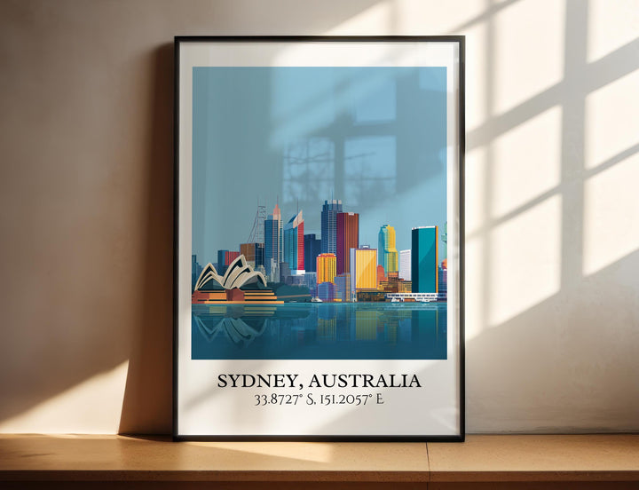 Sydney Art, Sydney Retro Travel Art, Sydney Home Decor, Sydney Australia Gift, Australia Travel Art, Travel Prints, Housewarming Gift