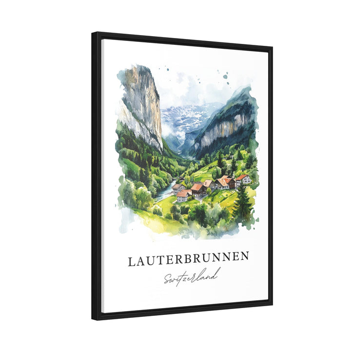 Lauterbrunnen Wall Art, Bern Print, Swiss Alps Watercolor Art, Lauterbrunnen Gift,