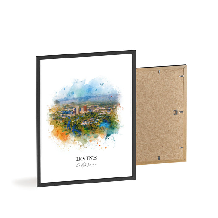 Irvine CA Wall Art, Irvine California Print, Orange County Watercolor, Orange County Gift, Travel Print, Travel Poster, Housewarming Gift