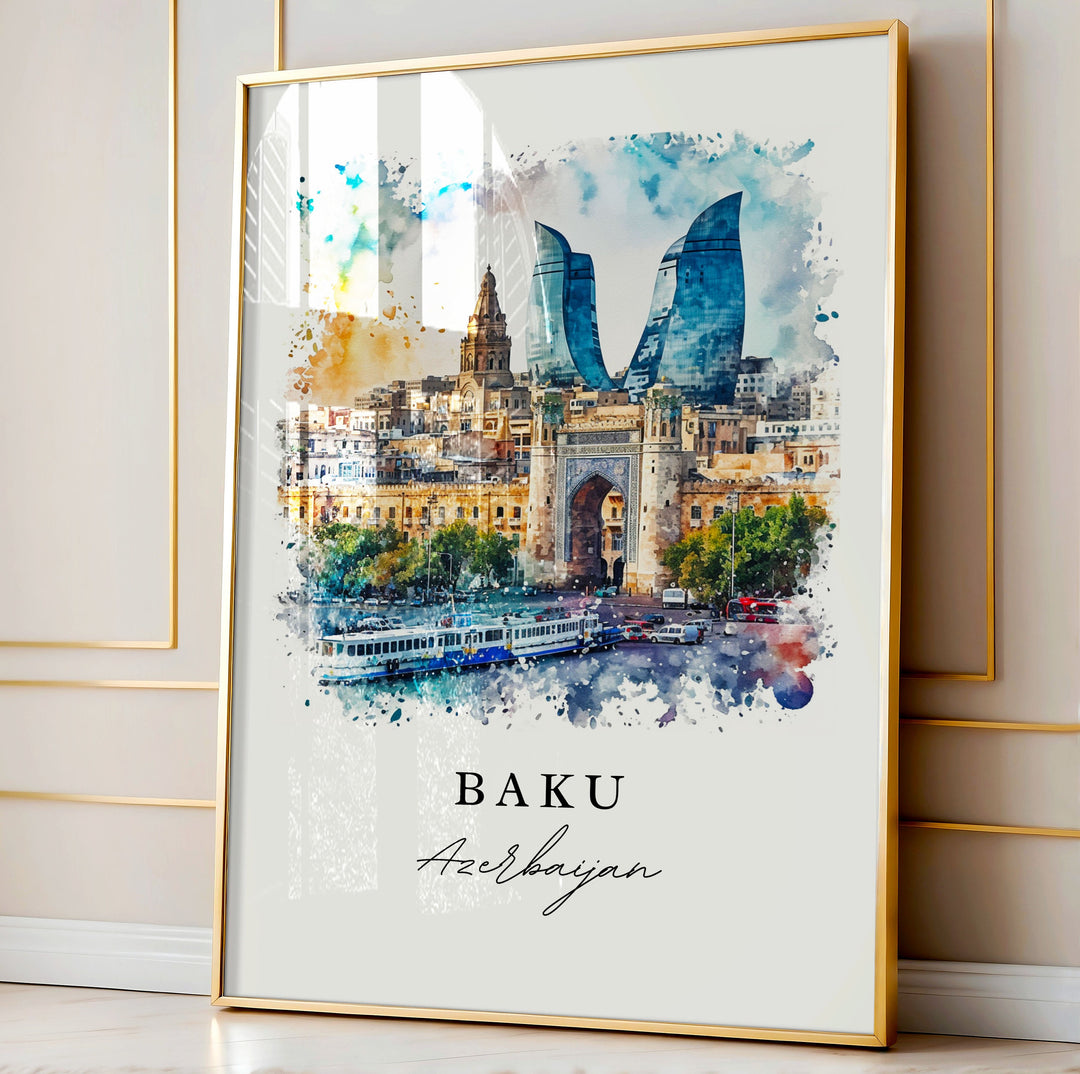 Baku Wall Art - Azerbaijan Print